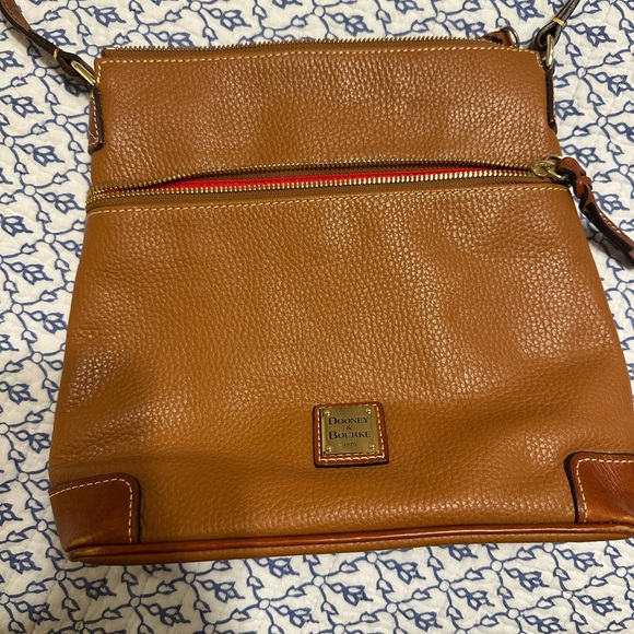 Dooney & Bourke Handbags - Dooney & Bourke Tan Leather Messenger Bag